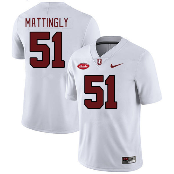 Men #51 Sam Mattingly Stanford Cardinal 2024 ACC Conference College Football Jerseys Stitched-White